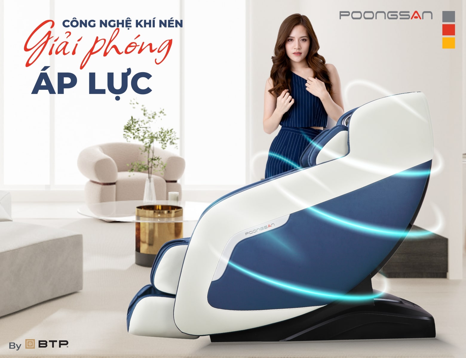 Túi khí massage nhẹ nhàng để giải phóng mọi áp lực bên trong cơ thể